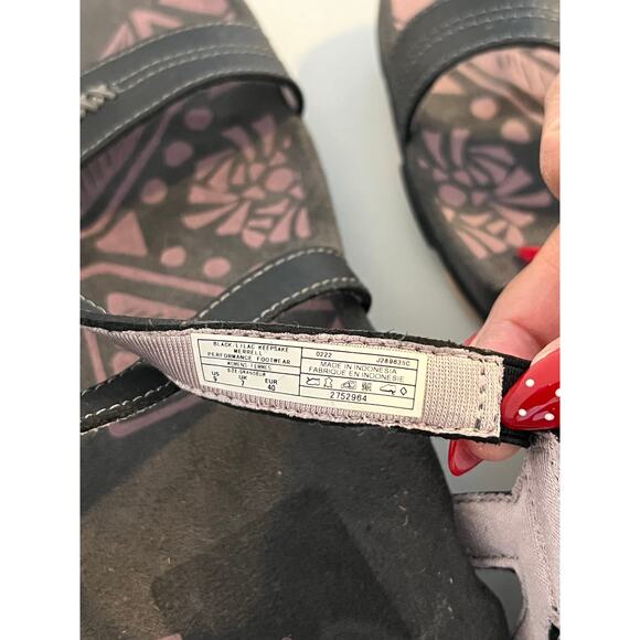 Merrell Keepsake Sandals Black Lilac Size 9 Leather Hiking Outdoors Strappy - Picture 13 of 13